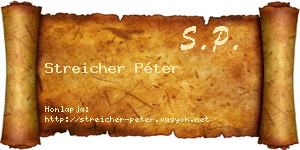 Streicher Péter névjegykártya