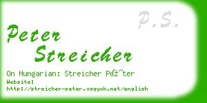 peter streicher business card